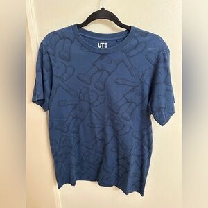 Men’s Navy Uniqlo x KAWS Short Sleeve T-Shirt, Size Small